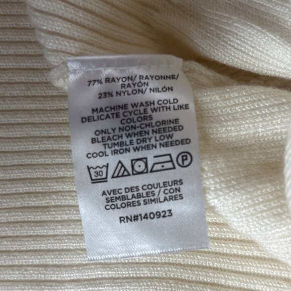 Ann Taylor Factory Ribbed Pullover Sweater Womens XL Cream New WOT - Picture 6 of 6